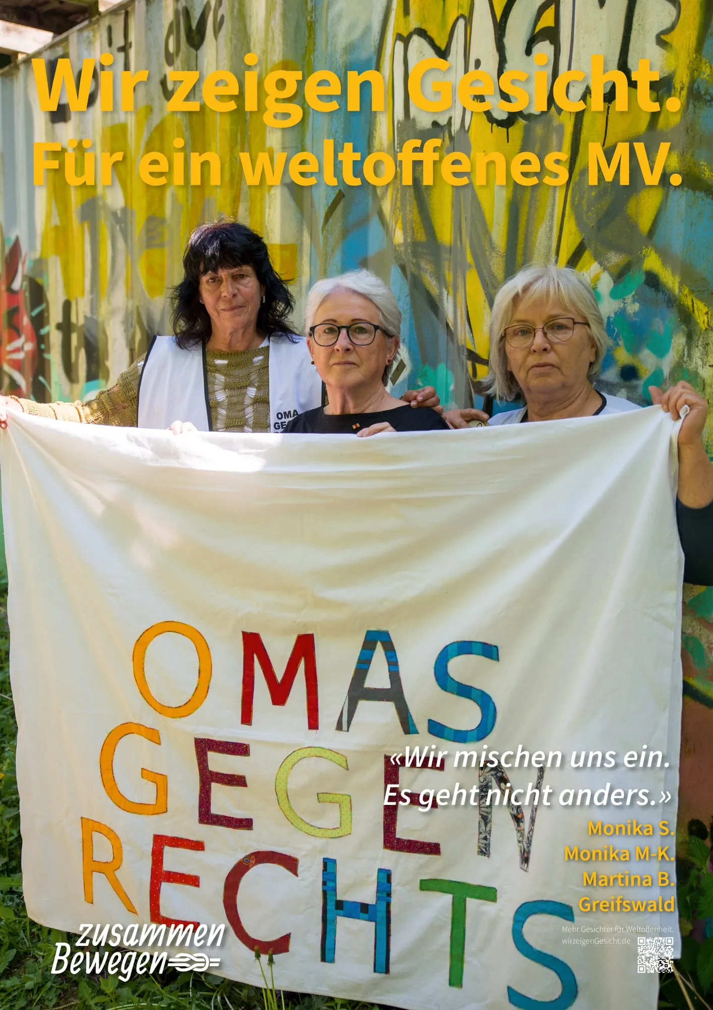 Plakat: «Wir mischen uns ein. Es geht nicht anders.» — Greifswald