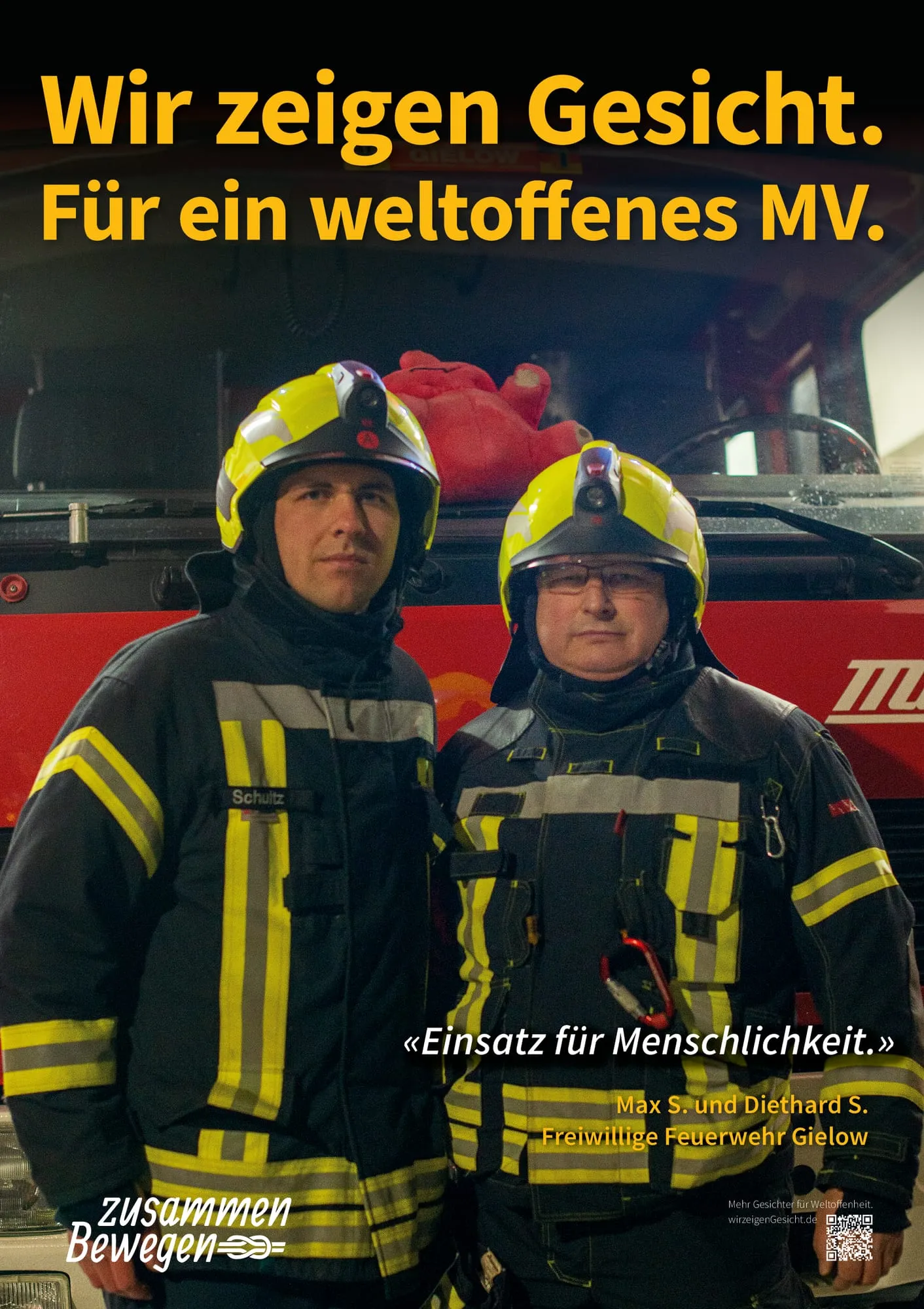 Plakat: «Einsatz für Menschlichkeit.» — Gielow
