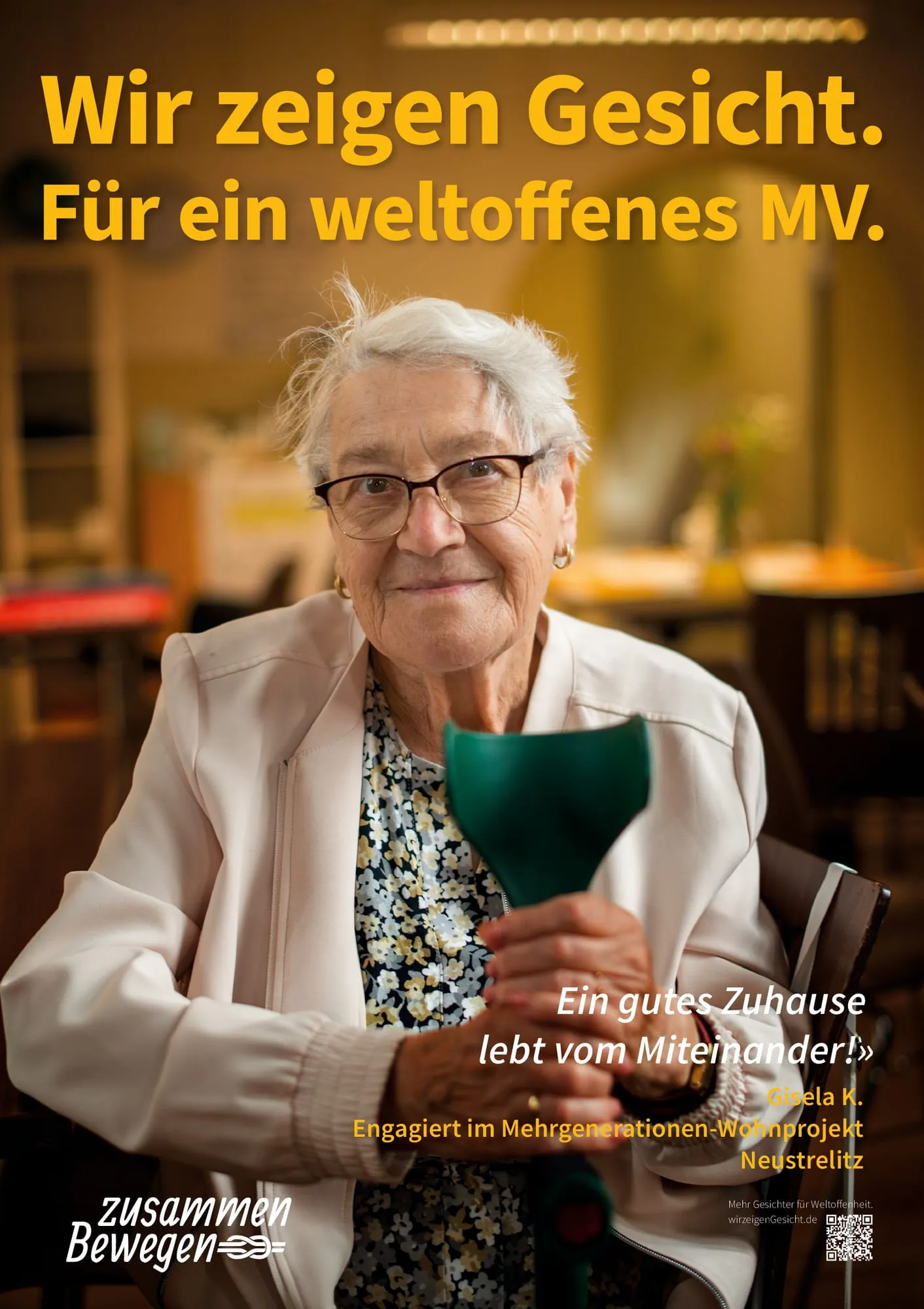 Plakat: «Ein gutes Zuhause lebt vom Miteinander!» — Neustrelitz