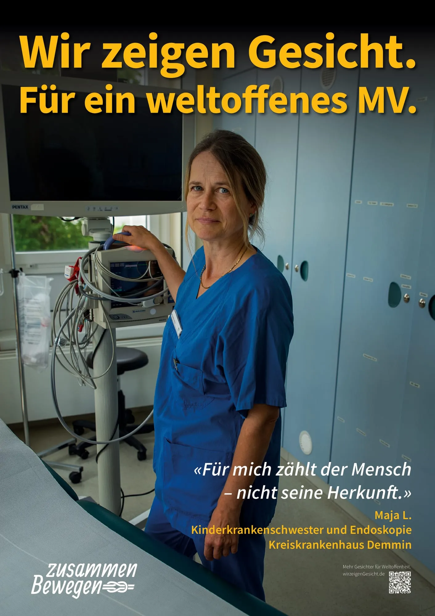 Plakat: «Für mich zählt der Mensch – nicht seine Herkunft.» — Demmin