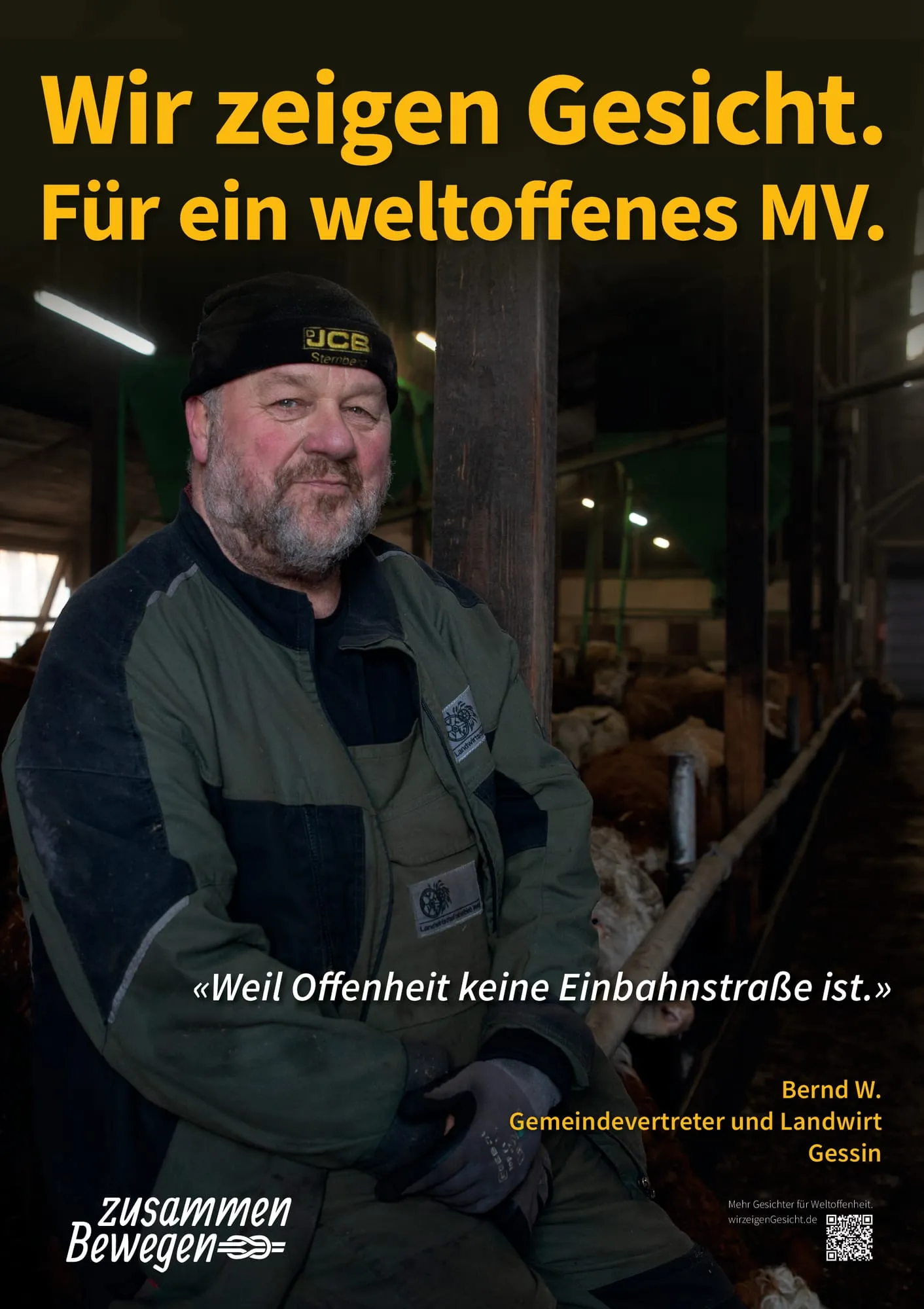 Plakat: «Weil Offenheit keine Einbahnstraße ist.» — Gessin