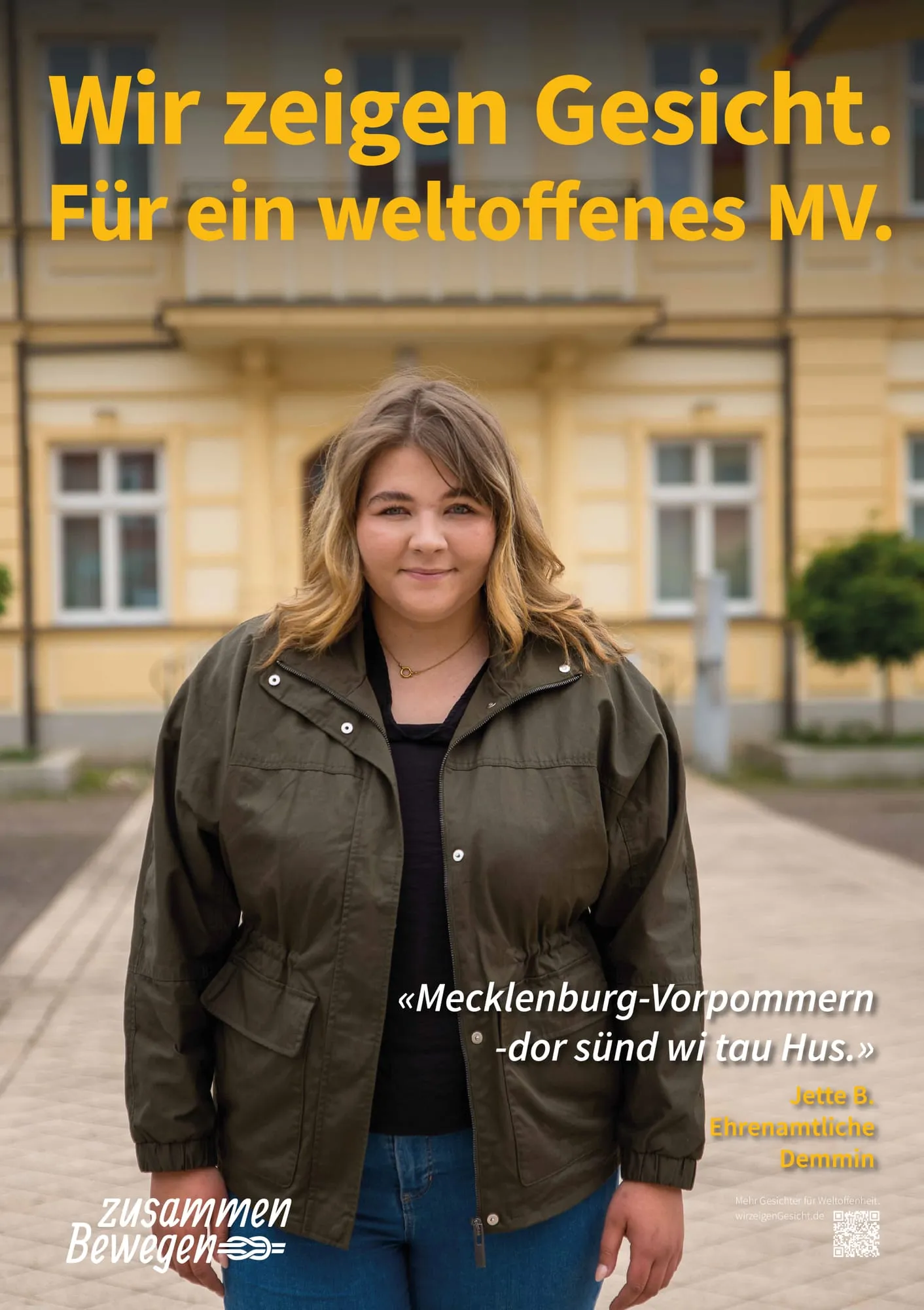 Plakat: «Mecklenburg-Vorpommern – dor sünd wi tau Hus.» — Demmin