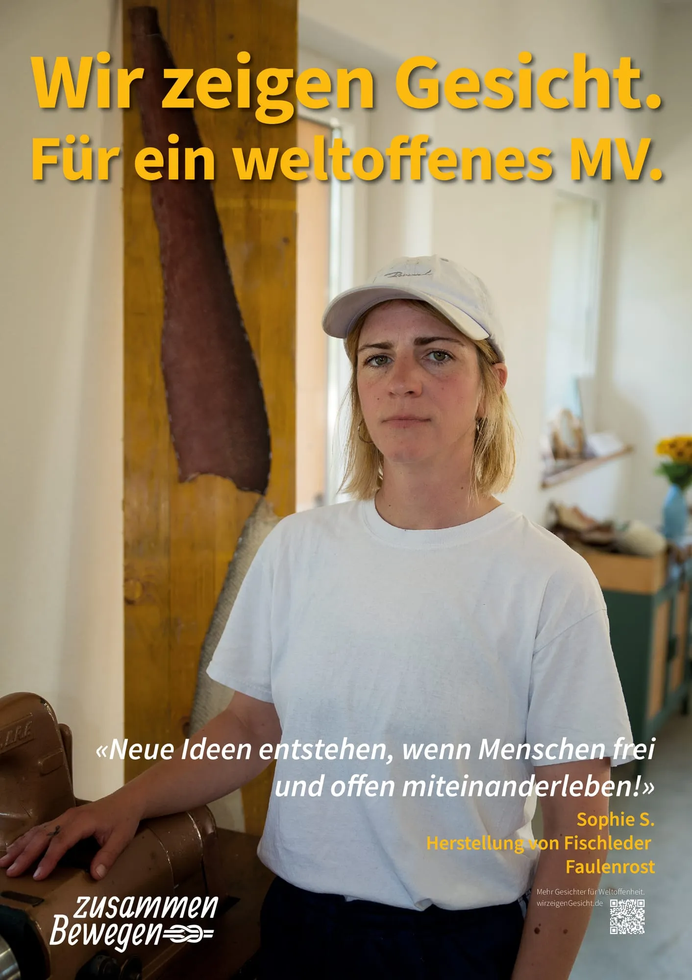 Plakat: «Neue Ideen entstehen, wenn Menschen frei und offen miteinander leben!» — Faulenrost