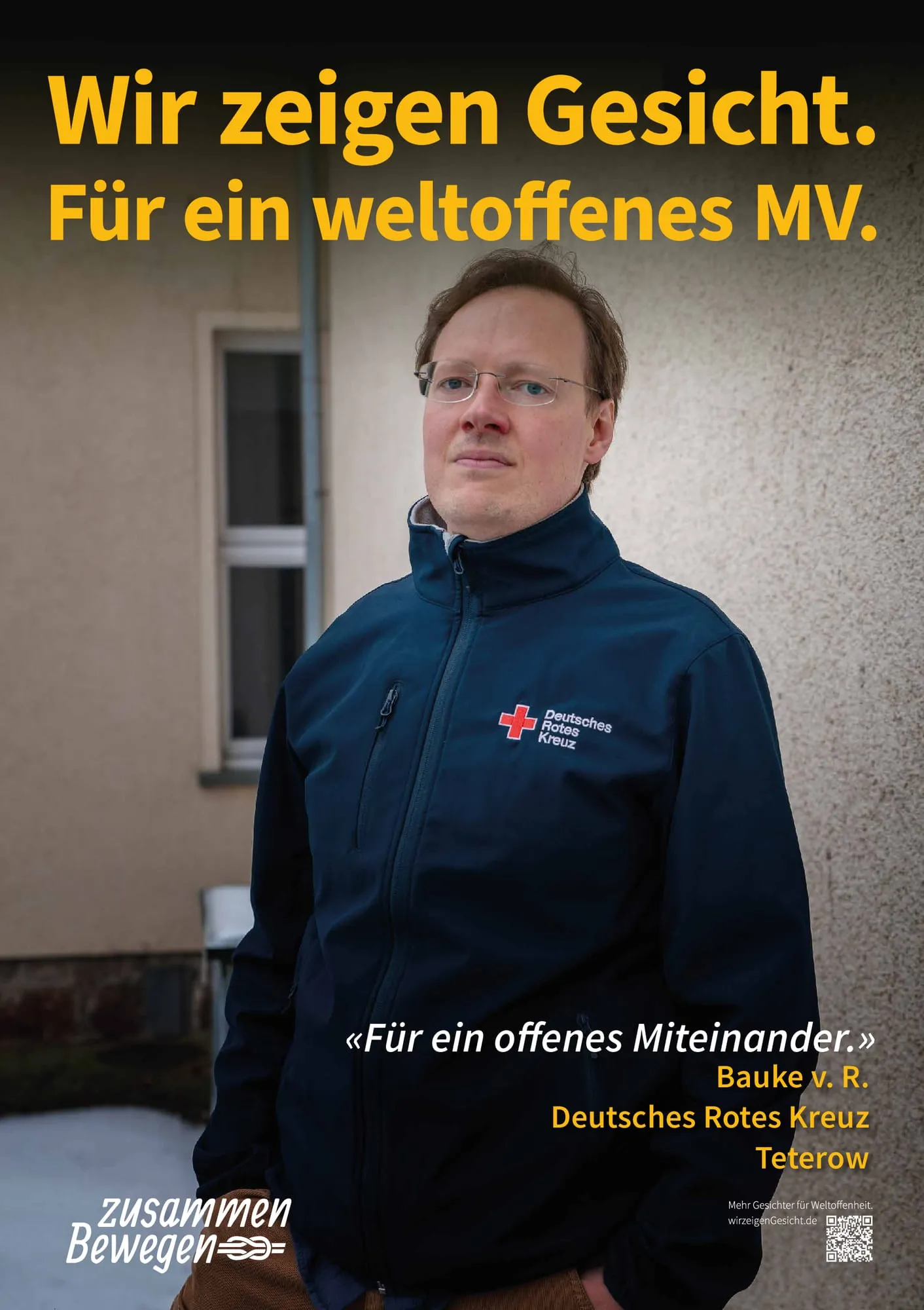 Plakat: «Für ein offenes Miteinander.» — Teterow